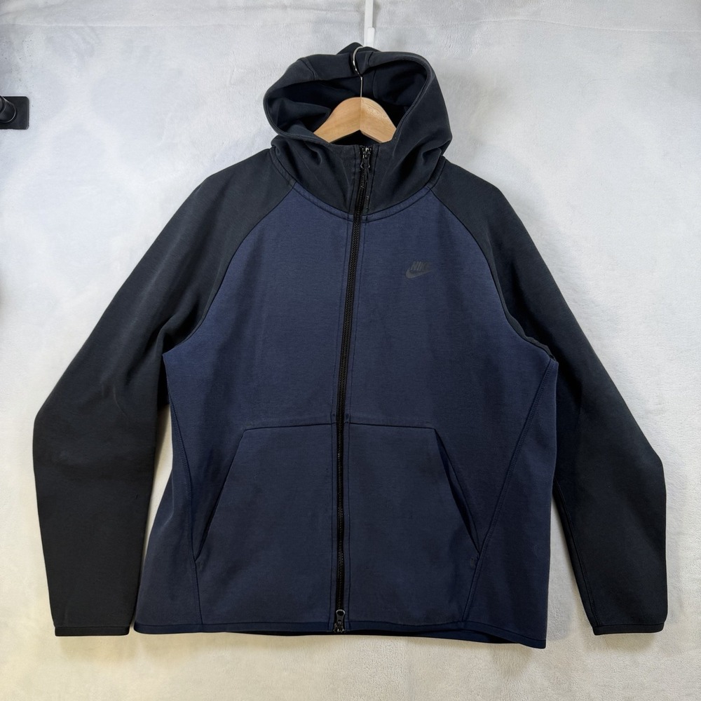Nike Sport Hoodie Men's Full Zip Sweater Top Size L Blue And Black Mix Colors